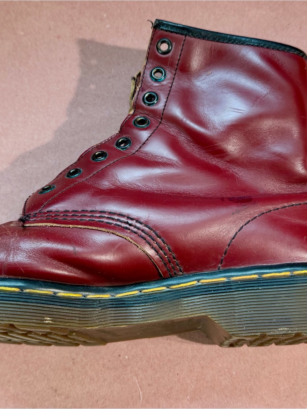 Dr. Martens Vintage 1460 Cherry Red 8 eye Boots - Picture 3 of 12